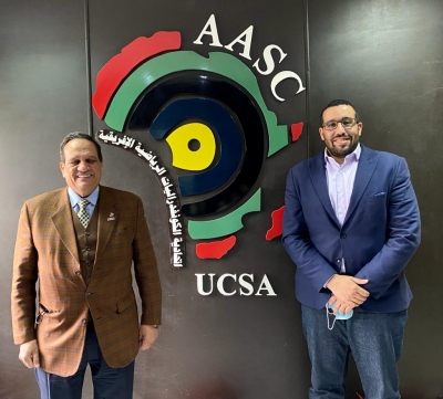 President of UCSA Major General AHMED Nasser today, has received the Honorable CAF Secretary General Mr. Abdelmounaim Bah at UCSA Headquarter in Cairo, Egypt,