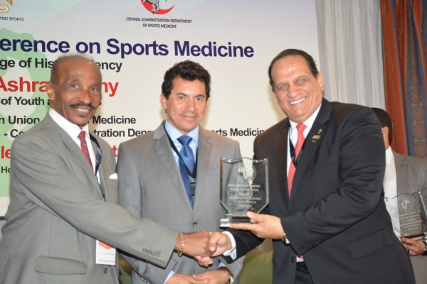 Conference of Sports Medicine in the presence of the President of the Confederation of African Sports Confederation and the President of the African Union of Sports Medicine and the Minister of Youth and Sports Dr. Ashraf Subhi Minister of Youth and